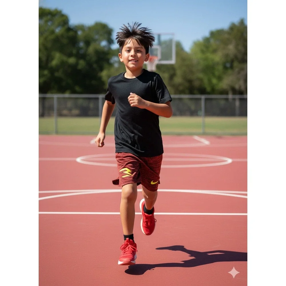 Nike 3BRAND‎ Russell Wilson Boys Basketball Shorts Red Black Yellow Size Small